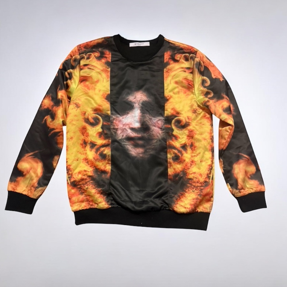 Givenchy fire girl gothic crew neck top size S